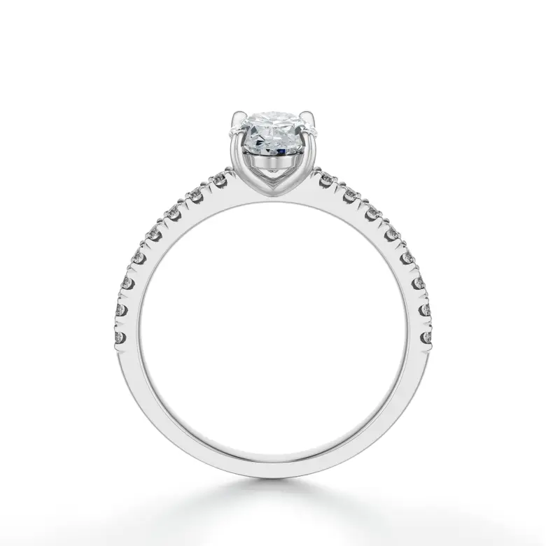 Pierścionek owalny diament z białego złota SBPZ_048